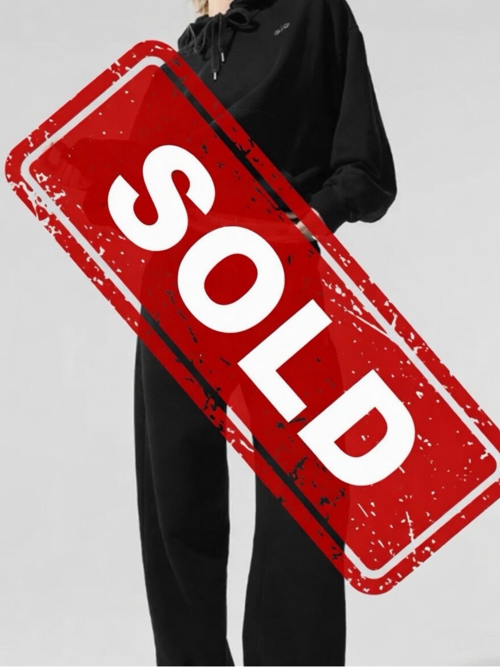 Alo Accolade Black Hoodie & Pant Set Chrome Logo Straight Leg NWT SMALL